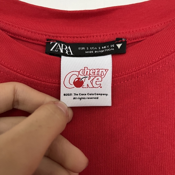 Zara Vintage Oversized Graphic Tshirt Cherry Coke - Picture 2 of 2